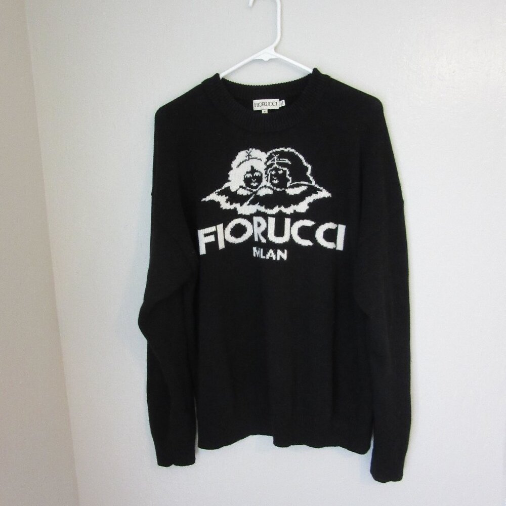 FIORUCCI Black Milan Knit Pullover Crew Neck Long Sleeve Sweater Size M